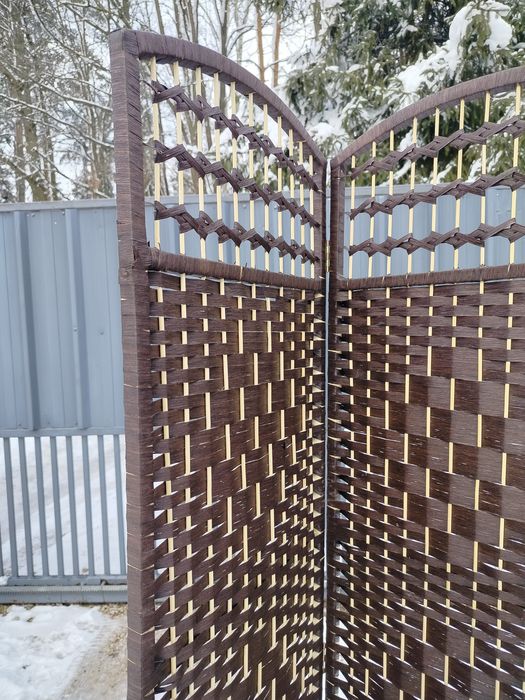 Parawan boho wiklina 2 sztuki wiklinowy osłona dekoracja