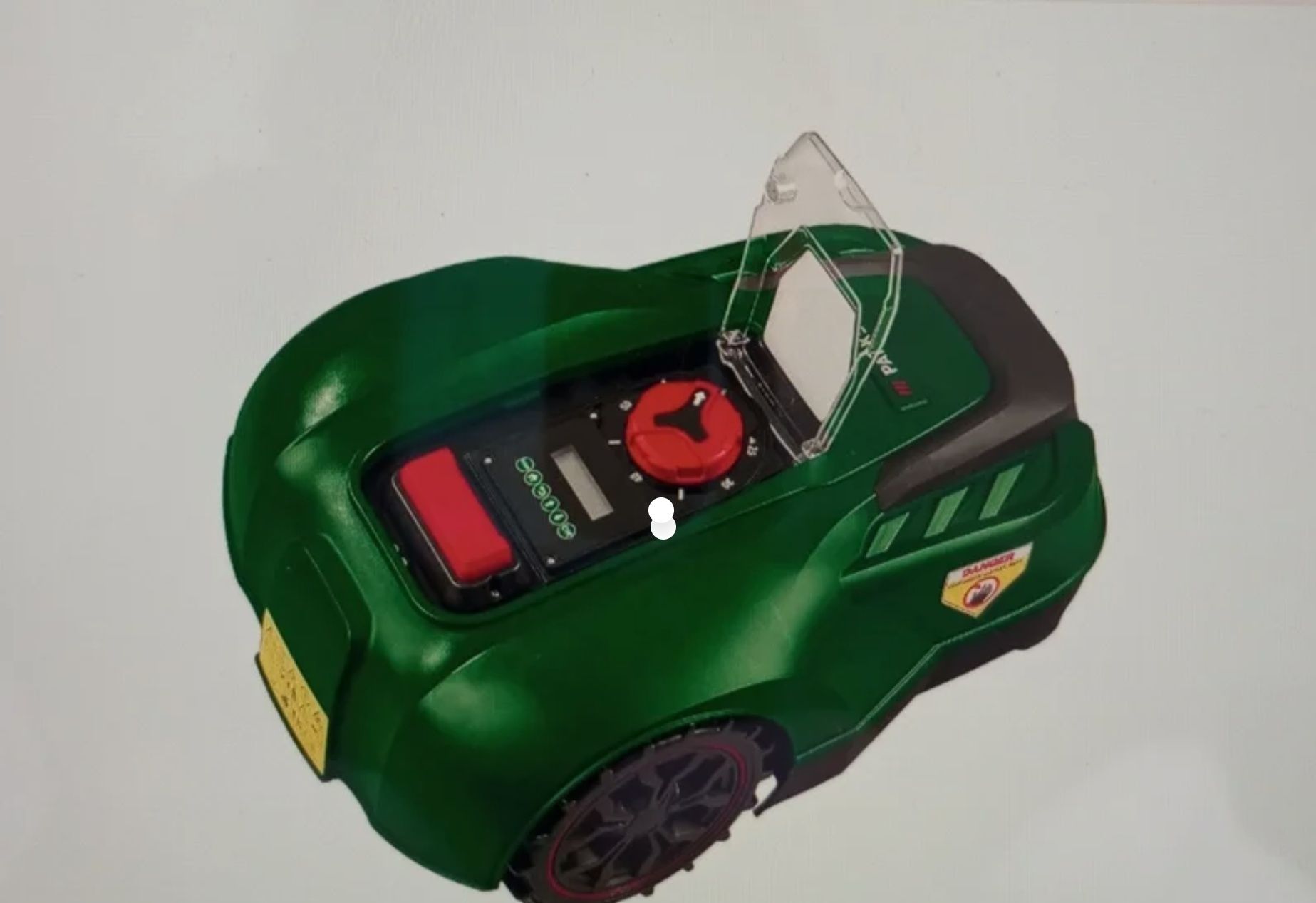 Robot Corta Relva Parkside com uma racha na carapaça