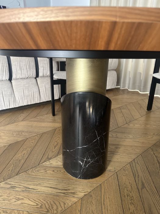 Stół marmur, lite drewno, fornir