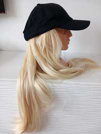 Włosy syntetyczne, czapka z włosami  blond