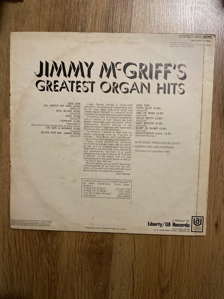 Vinil Jimmy McGriff’s - greatest organ hits