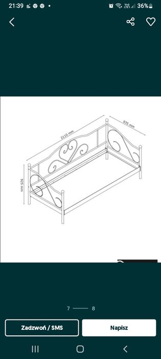 Rama Łóżka jysk ze stelażem