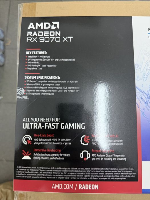 Nową Sapphire Radeon RX 9070 XT Pure 16GB GDDR6