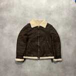 Vintage Kurtka Pilotka B-3 Style Sherpa Jacket Skóra Retro Y2K 90s