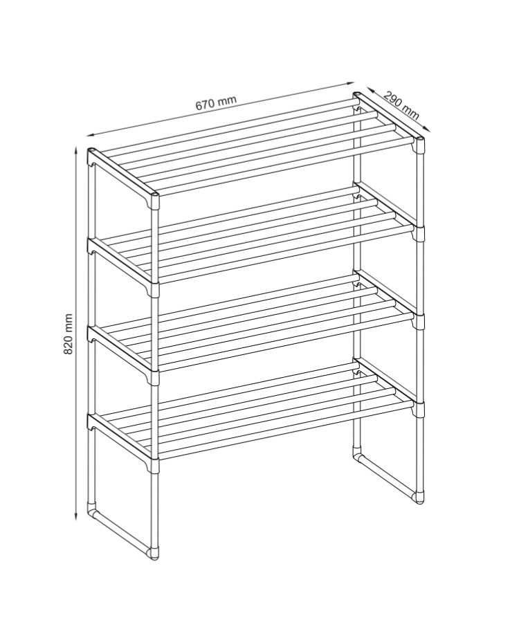 Полиця для взуття 4 полиці