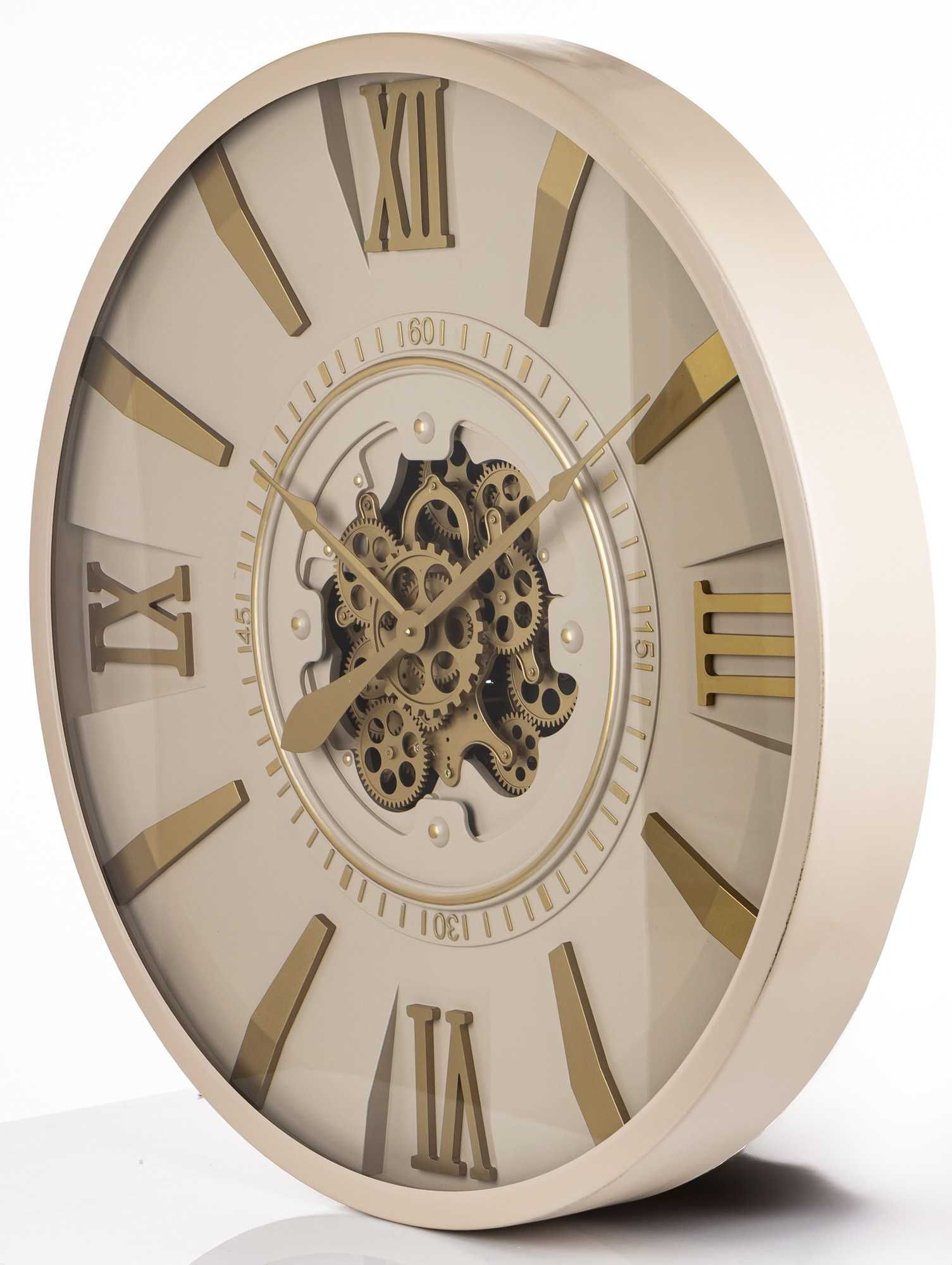 Stylowy Elegancki Złoty Okrągły Duży Zegar Ścienny 80 cm 180459