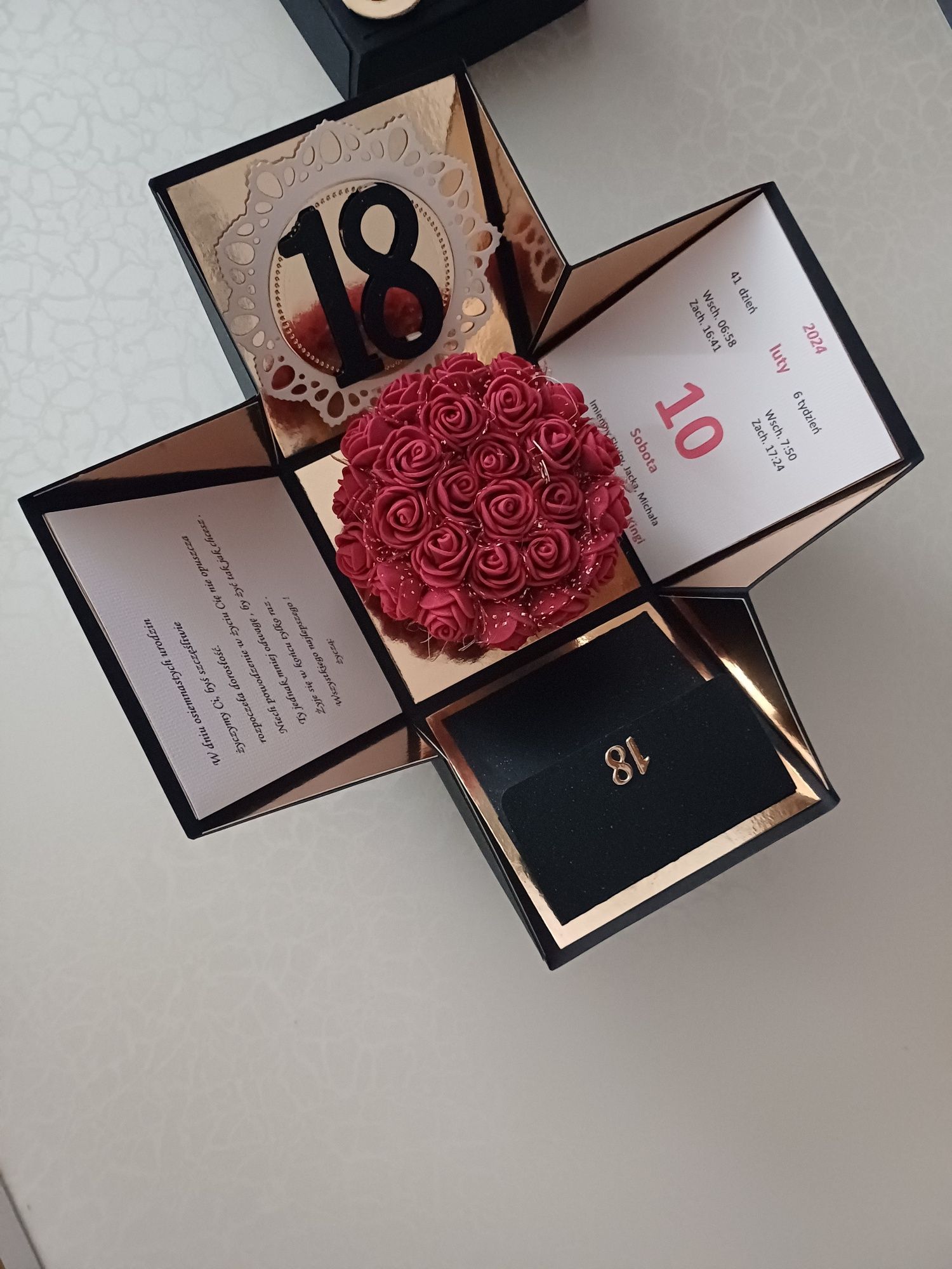 Eksploding box kartka recznie robiona ślub komunia urodziny