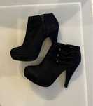 NEW LOOK buty botki czarne 38 na platformie i obcasie