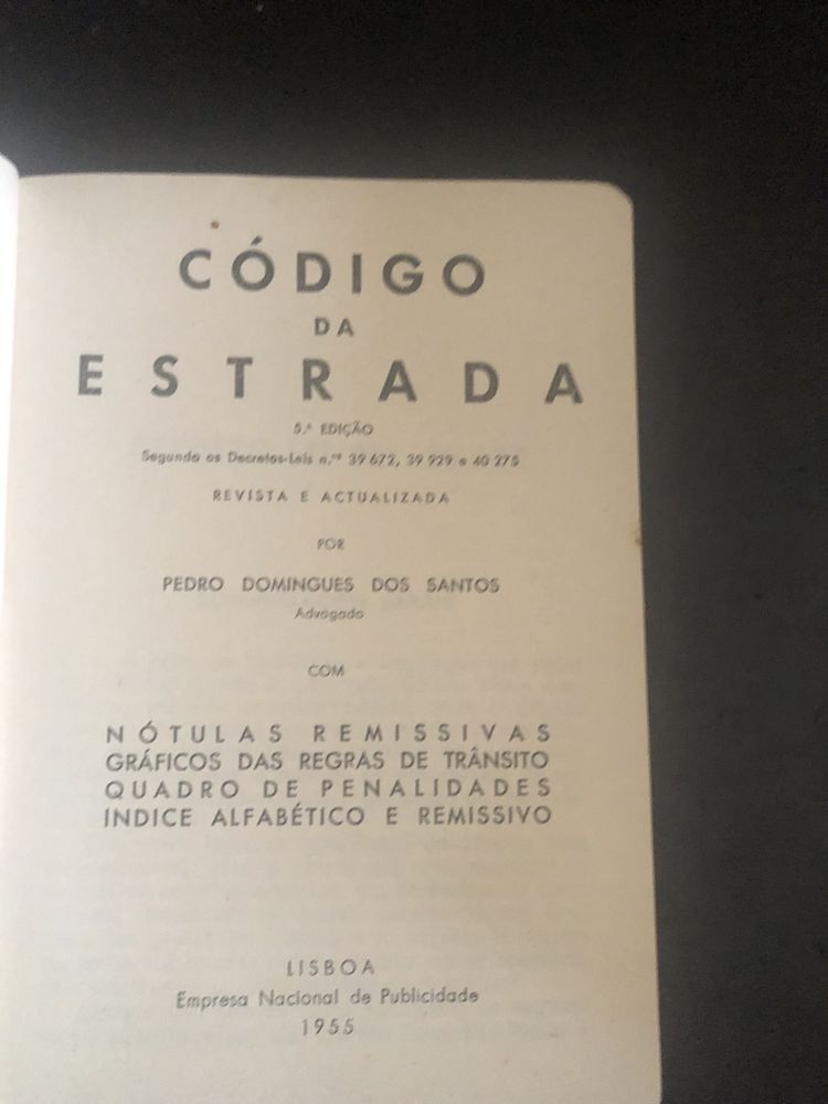 Codigo da Estrada de Pedro Domingos dos Dantos