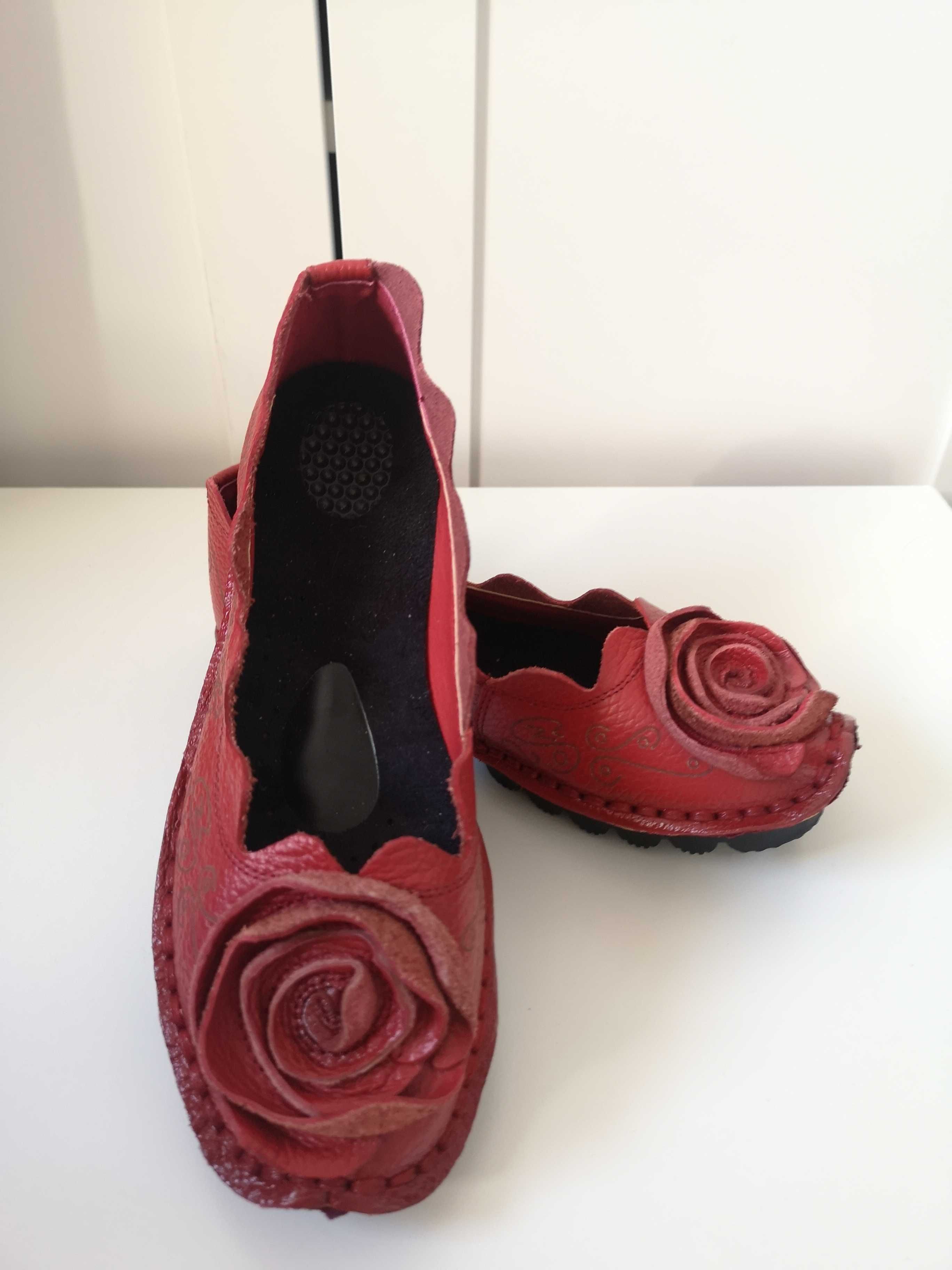 bio Rui czerwone buty ze skóry r. 37/38 (245)