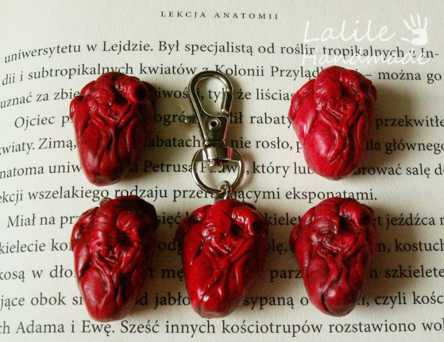 Anatomiczne serce Brelok na Walentynki realistyczne serce Nerd Geek