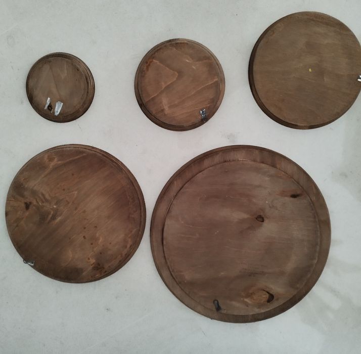 Pratos de madeira de decoração de paredes