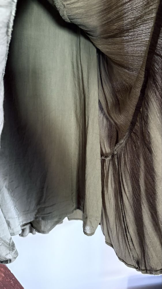 Sukienka damska khaki rękaw 3/4 40