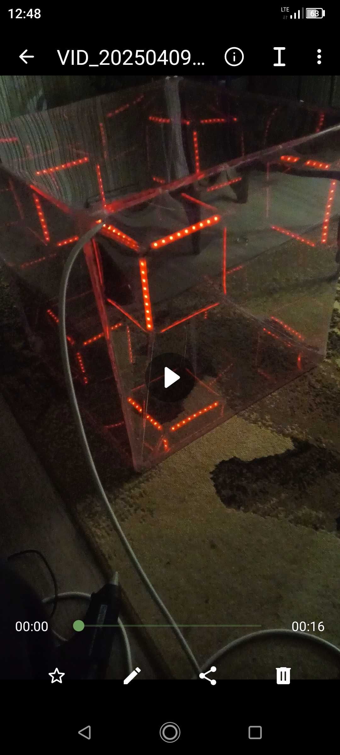 Hipersześcian tesseract hypercube, podświetlany LED, lampa sześcian