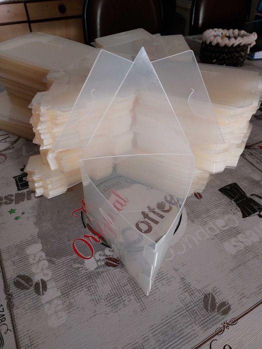 180 Embalagens PET Triangular transparente NOVAS (fatia de bolo)