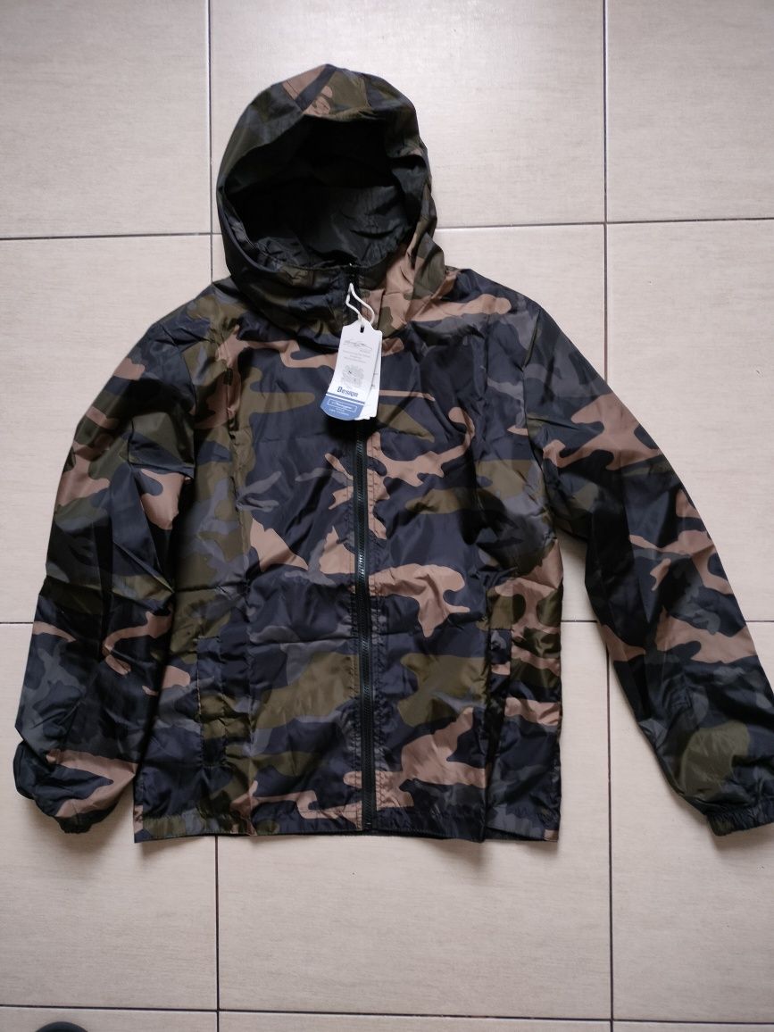 Kurtka wiatrówka Moro camo czarna dwustronna M / L nowa