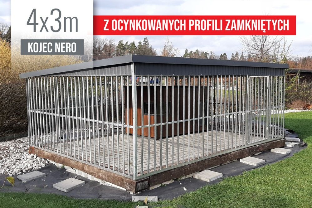 Kojec dla psa NERO ocynkowany 4x3m wzmocniony PRODUCENT różne wymiary