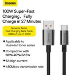 Кабель Baseus з чіпом USB to Type-C 100W / 6A / 2 Метри USB-C