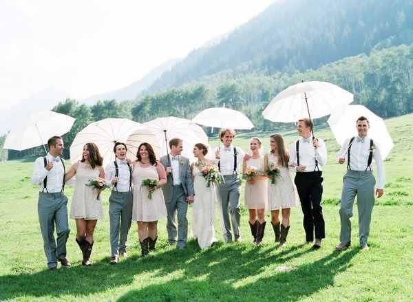 Белые зонты в аренду на свадьбу