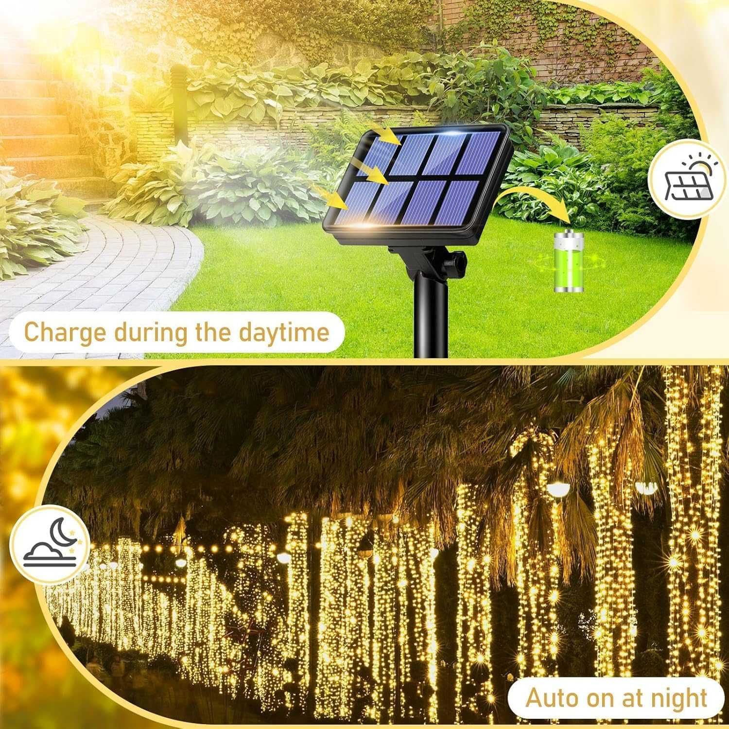Litogo Solarny Łańcuch Świetlny 120Led Wodoodporne 2szt