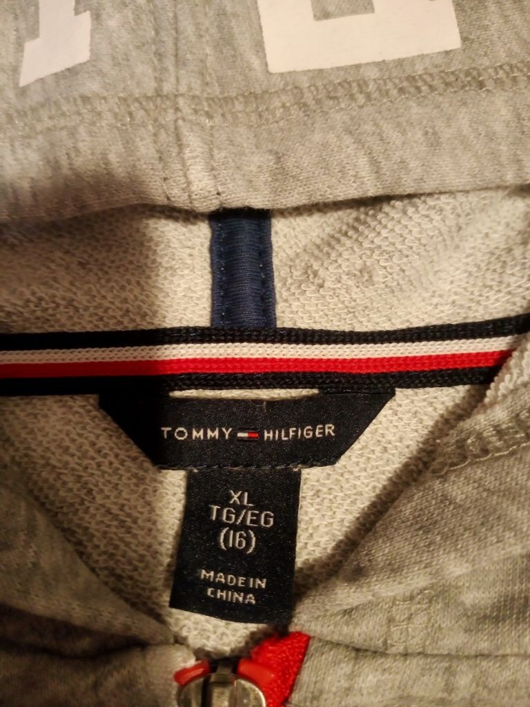 Bluza rozpinana Tommy Hilfiger z kapturem kangurka rozm 16lat/XL