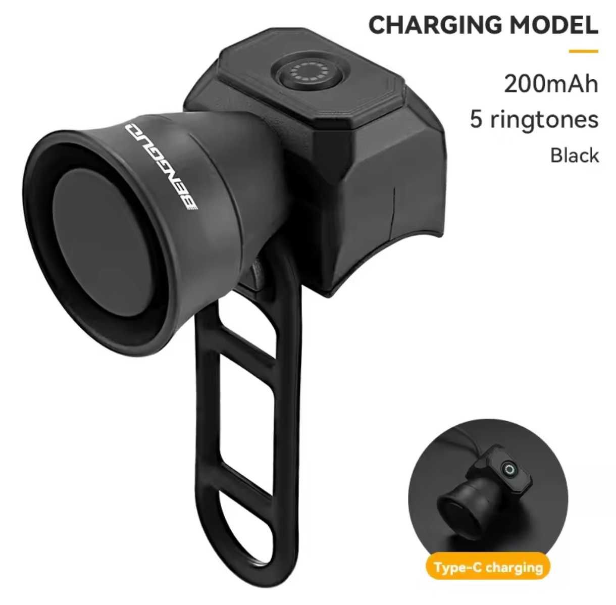 Klakson BG-3509BL,120dB,wbudowana bat.200mAh,ład.USB-C,rower,hulajnoga