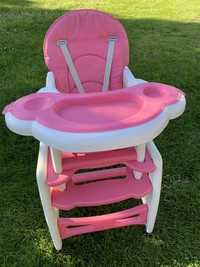 Różowe krzesełko do karmienia