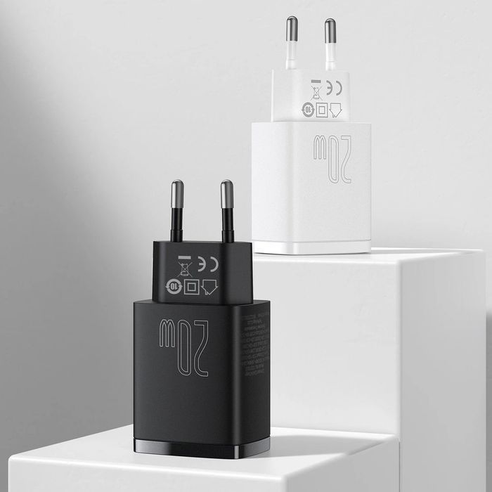Baseus Compact szybka ładowarka sieciowa USB / USB C 20W 3A PD QC 3.0