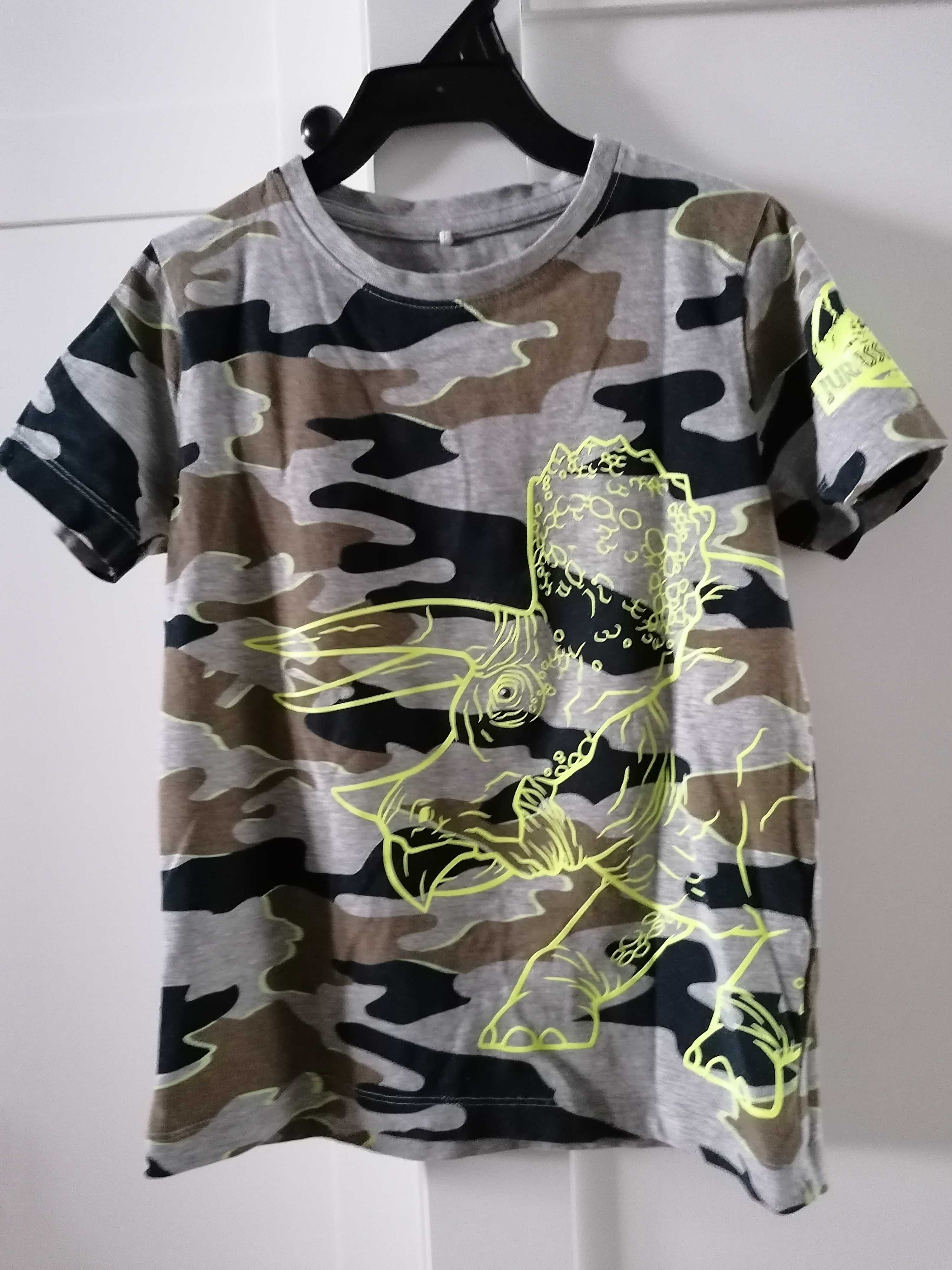 Koszulka chłopięca 116 Name It t-shirt  moro dinozaur triceratops