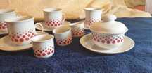 VINTAGE zestaw kawowo-śniadaniowy - porcelana DDR
