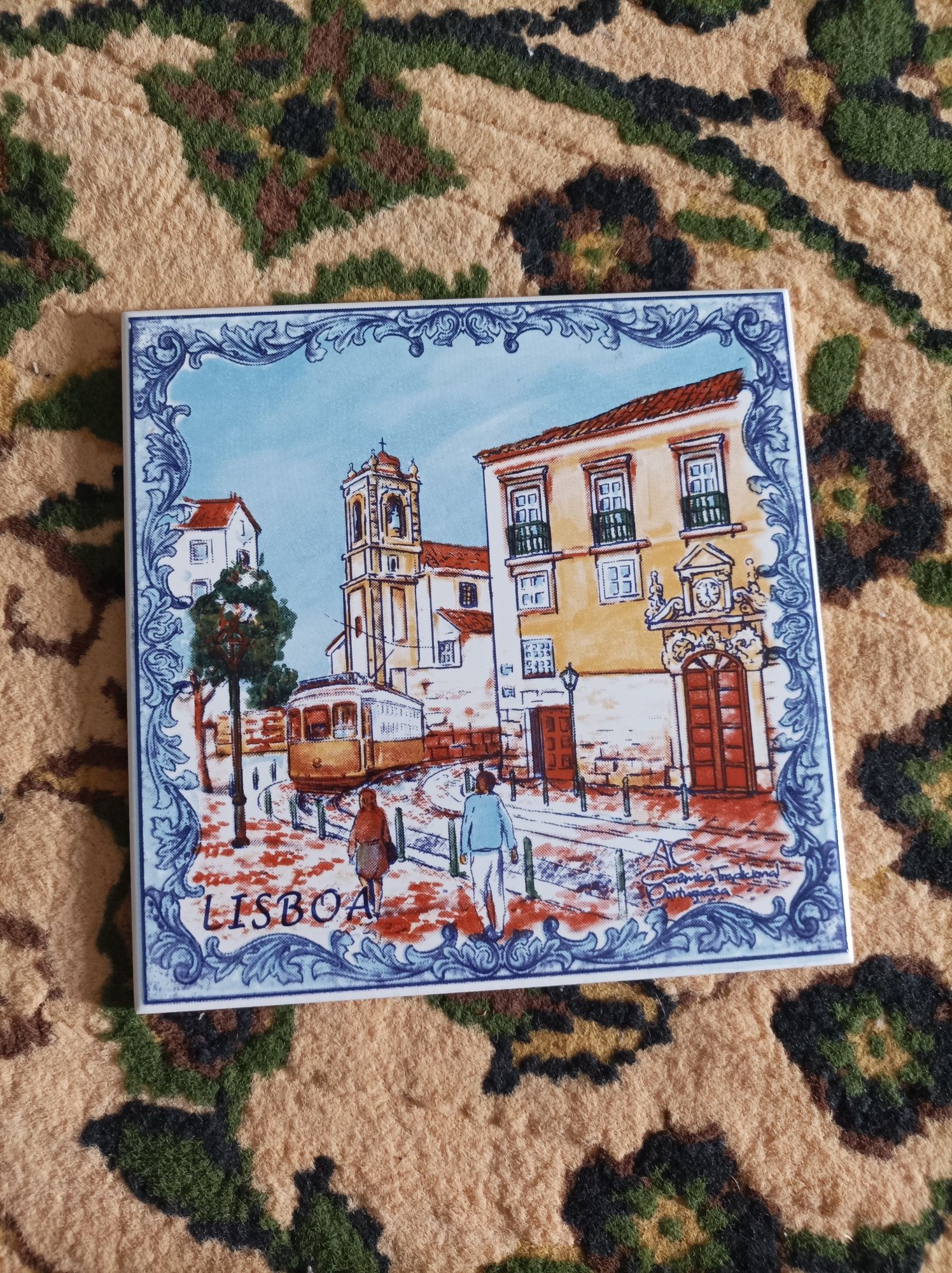 Azulejo 15x15cm com motivo de Lisboa