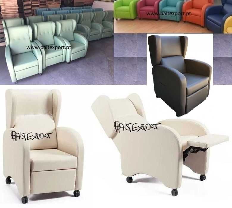 Poltrona Manual Relax Reclinável c/Basculação Assento e Travão Orelhas