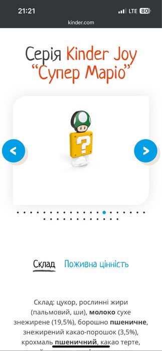 Іграшки Kinder Joy  Mario