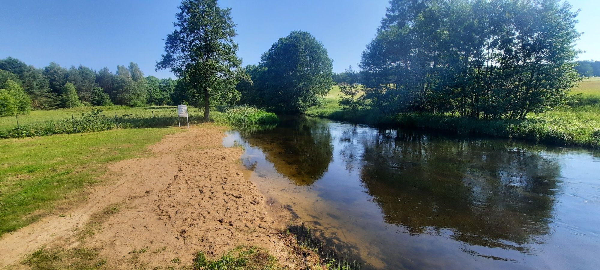 Pole biwakowe, namiotowe nad rzeką Piławą