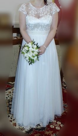Suknia ślubna długa sukienka ecri