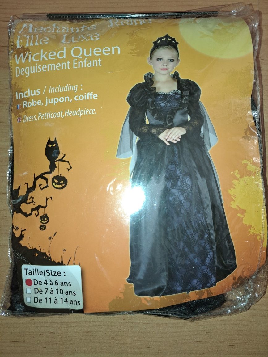 Vestido Rainha do Hallowen 4 a 6 anos