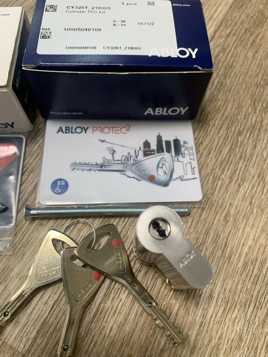 Цилиндр половинка замок Abloy Protec 2 Novel ,3 ключа +карта.Новый.