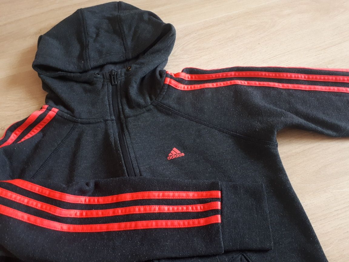 ADIDAS Sport Essentials szara rozpinana bluza z kapturem