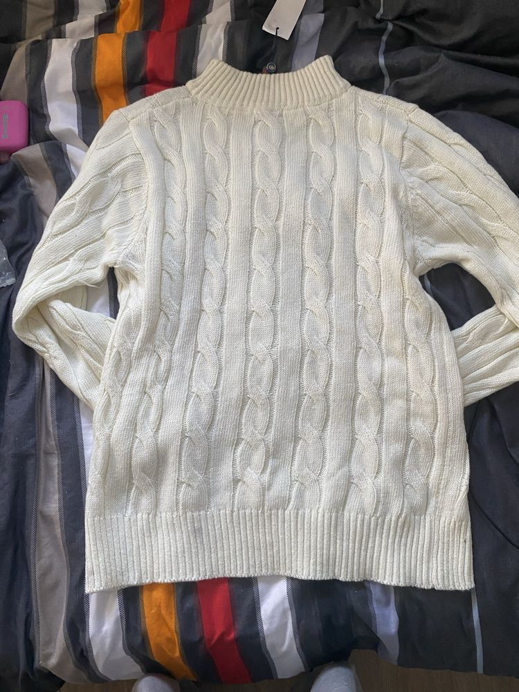 Bialy sweter ralph lauren