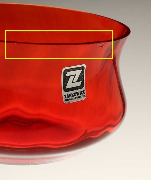 Czerwone salaterki 6 sztuk Ząbkowice szkło Prl lata 80