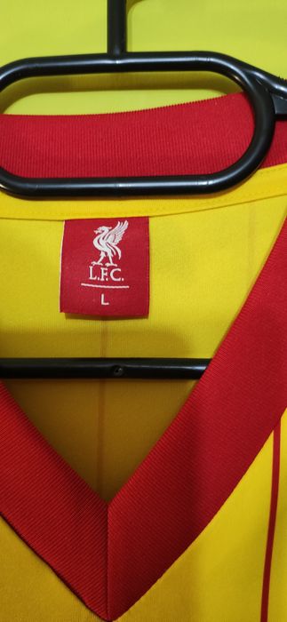 Koszulka t-shirt piłkarski Liverpool retro z 1982/83  wjazdowej żółtej