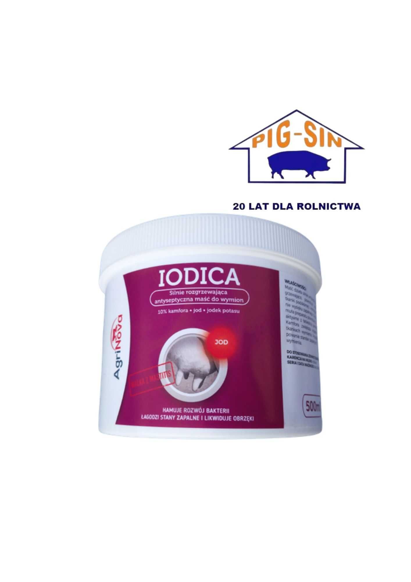 Iodica 500ml skuteczna silnie rozgrzewająca maść do wymion