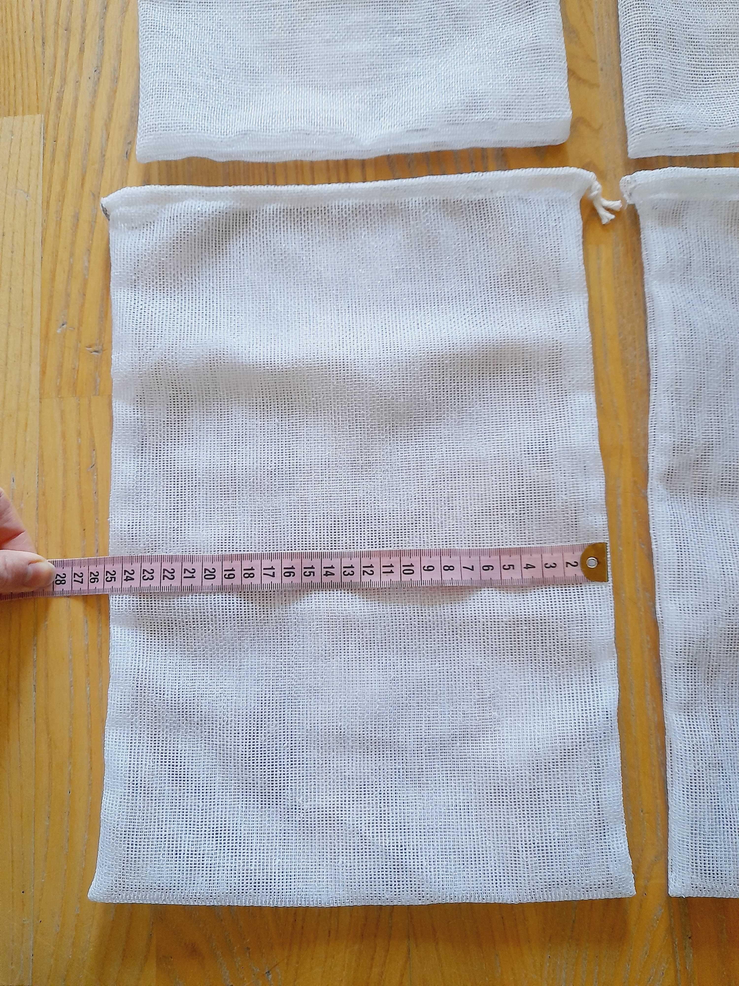 4 woreczki wielorazowe z firanki na warzywa owoce less waste