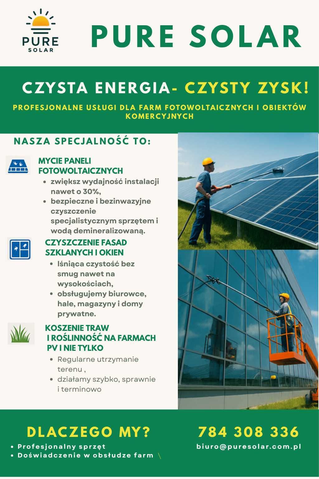 Mycie Paneli Fotowoltaicznych Fasad Szklanych Okien Woda Demi