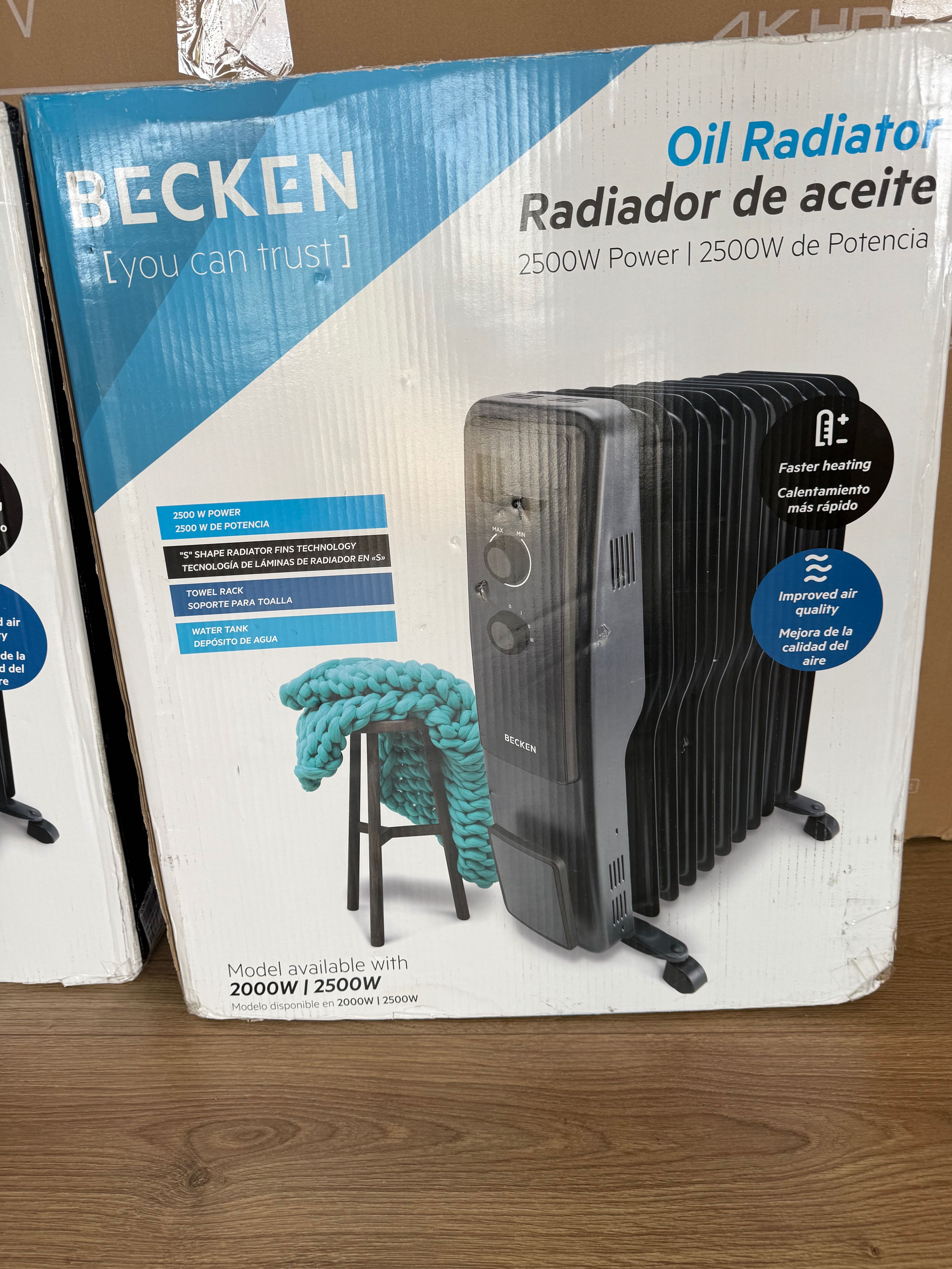 Aquecedor a óleo Novo 2500w Becken