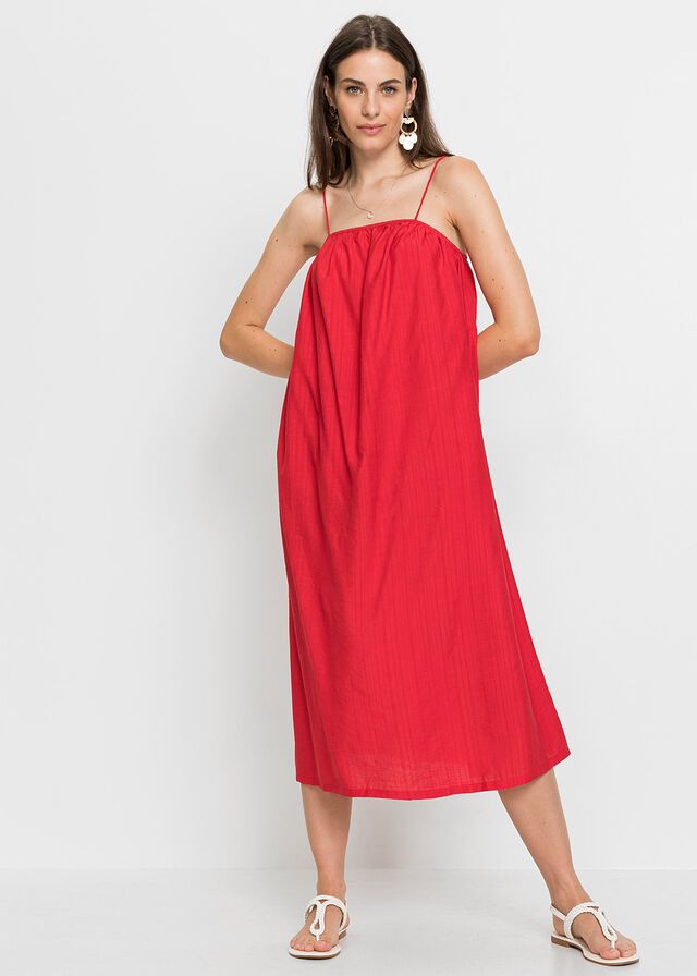 B.P.C czerwona sukienka midi letnia ^40