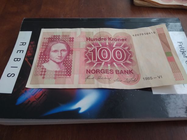 Banknot 100 koron norweskich 1985