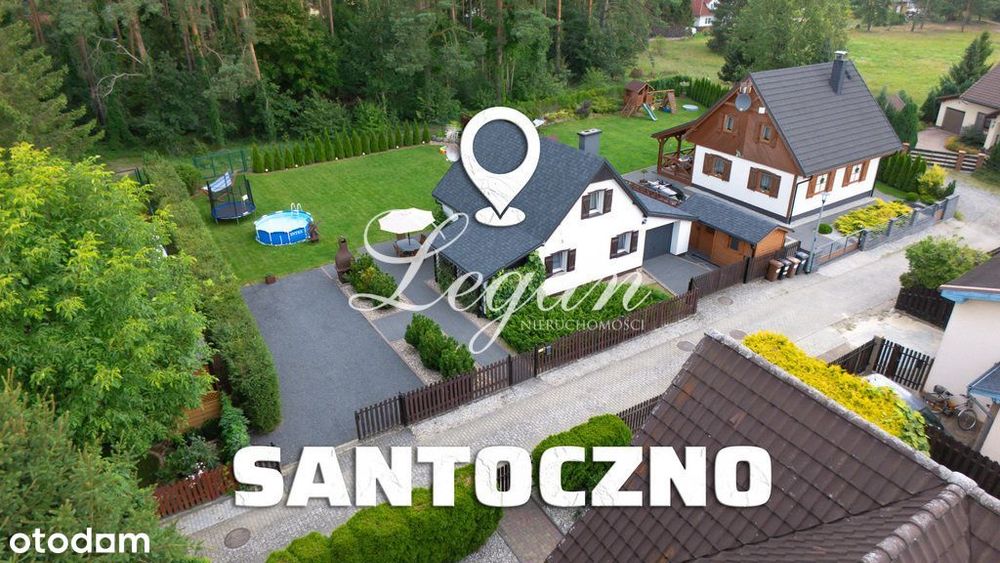 Dom z garażem i sauną w Santocznie.