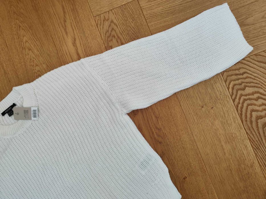 Nowy sweter damski 38/40/42 M/L/XL śmietankowy biały oversize