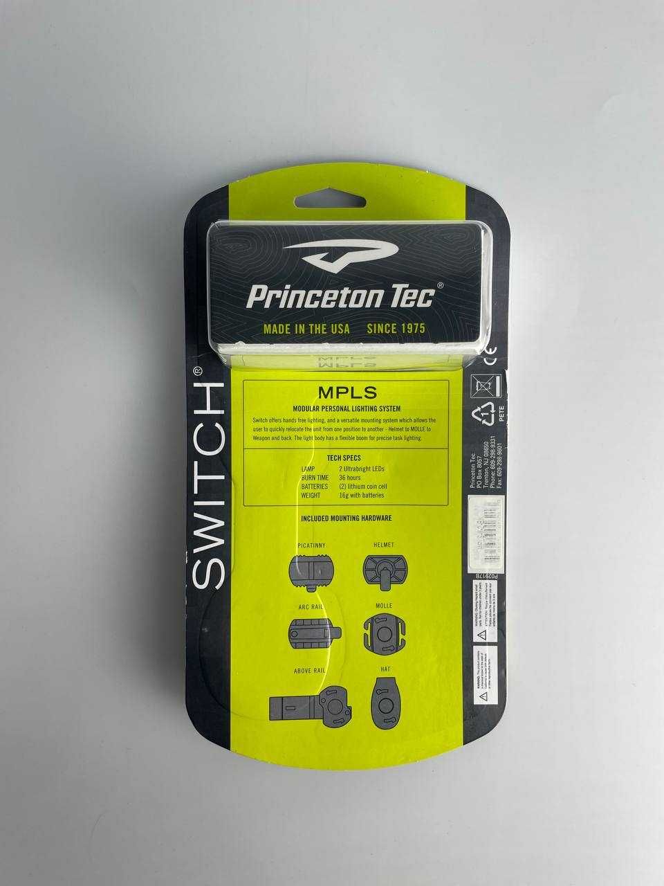 Тактичний ліхтар на шолом Princeton Tec Switch MPLS, Black, арт: 41817